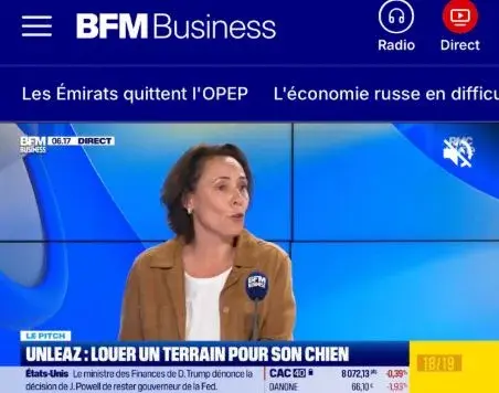 Unleaz sur BFM Business : le pitch de la première plateforme française de terrains privés pour chiens